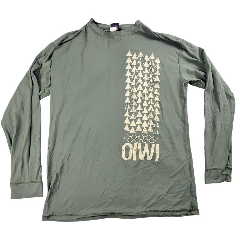 Oiwi Ocean Gear Mens XL Green Shirt Long Sleeve Casual Lightweight Athletic